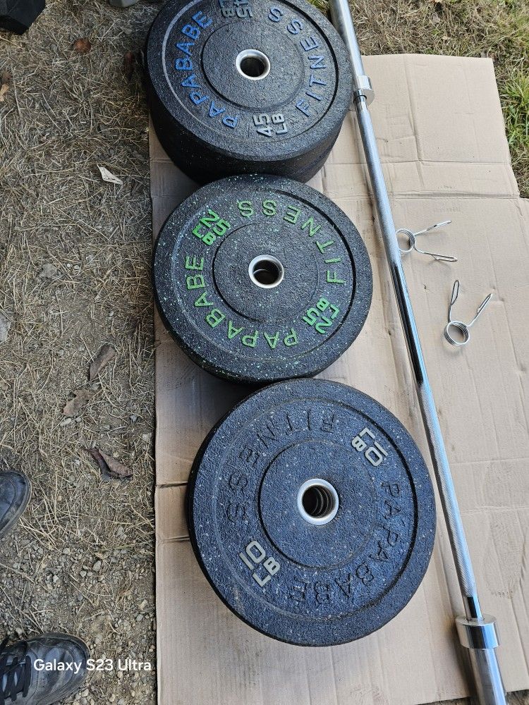Bumper Plates And Barbell
