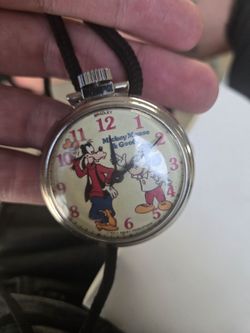 Bradley Mickey Mouse & Goofy Pocket Watch