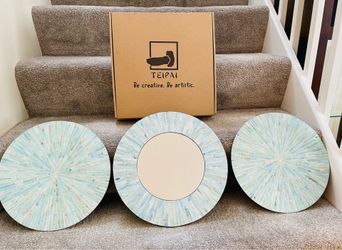 Stunning Mother of Pearl mirror 3 piece set-NEW IN BOX