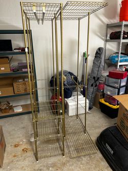 VIPEK Gold Wire Metal Storage Shelving Unit