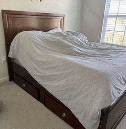 full size bed set with trundle, dresser and night table