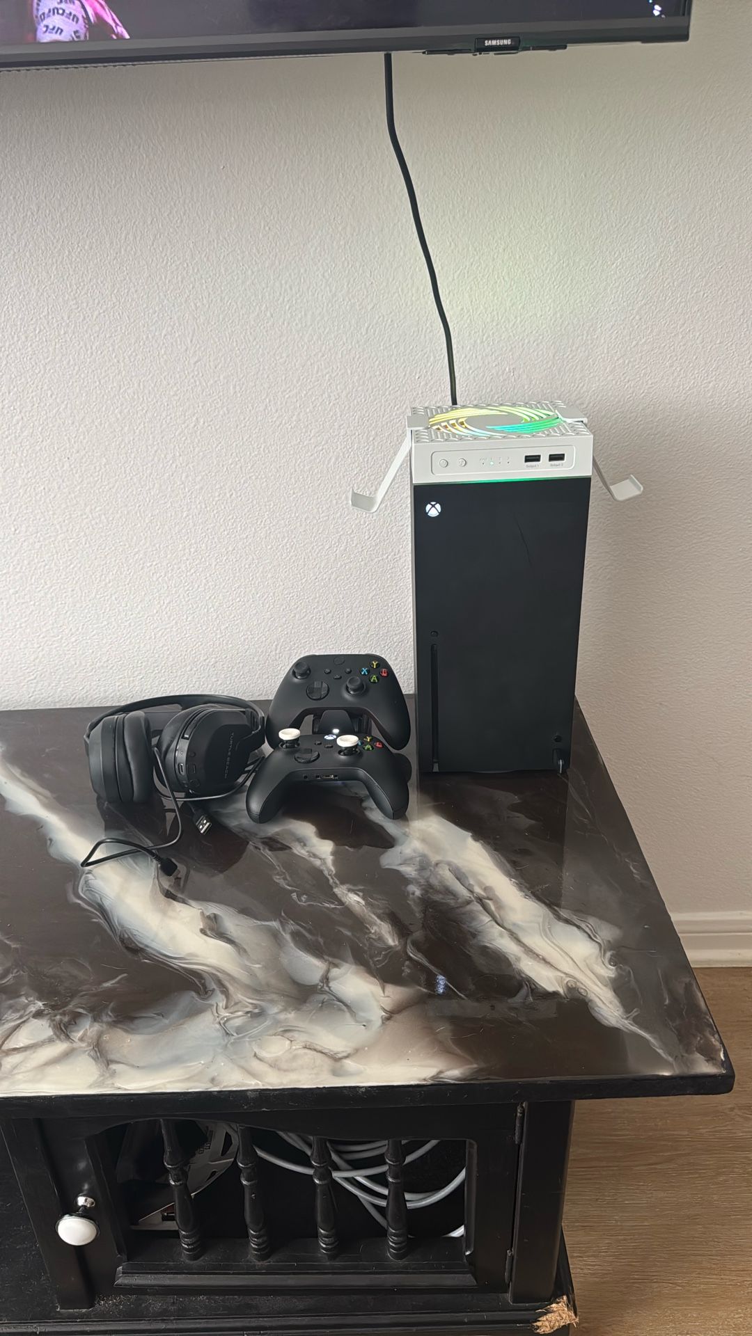 Xbox Series X/ Turtle Beach Headset/ Two Controllers/ Cooling Fan/ Battery Pack Charger