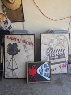 Movie Theater Wall Art Set of 3