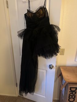 Lane 201 Black Tuille Mini Dress 100