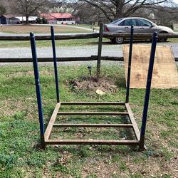 48”LONG x 48”WIDE x 55”TALL  METAL RACK IN GOOD CONDITION GOOD CONDITION ( SEE PHOTOS )