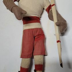 Vintage Cloth Doll, Klumpe Roldan ? Hockey Player - Handmade dolls