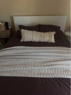 Malm queen bed frame white
