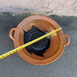 mexican clay cazuela with handles