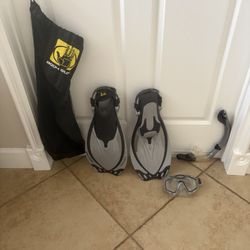 Swim Fins, Mask & Goggles Set