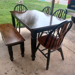 Table With Bench And Chairs 
