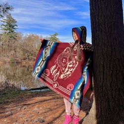 Alpaca Wool Poncho Wolf