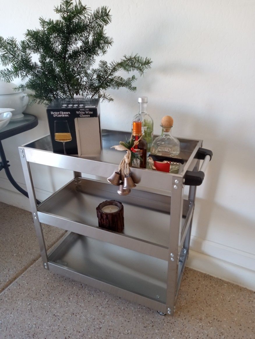   Never Used Indoor/Outdoor Metal Bar Cart