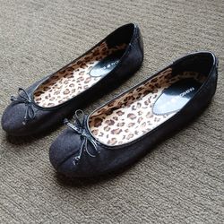 Fashion Bug Black Ballet Flats Dress Shoes Size  8 1/2