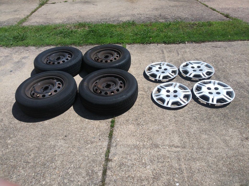 4 Tires/Rims/Caps fits Honda size 185/70R14