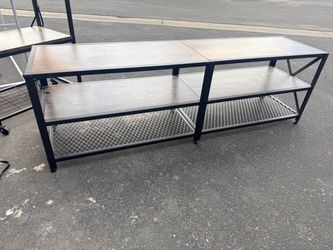 Industrial TV Stand with 3 Shelves