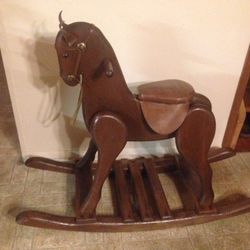 Vintage Wooden Rocking Horse 