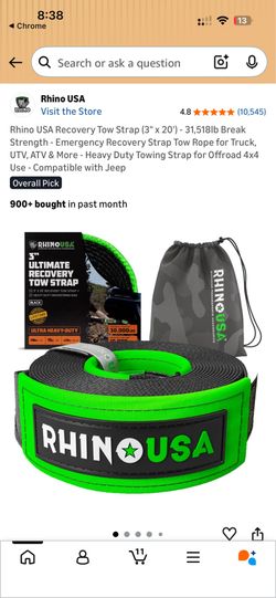 NEW Rhino USA Ultimate recovery tow strap