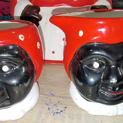 Antique Aunt Jemima Cookie Jar And Sugar And Cream Cups