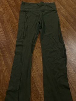 Green flared leggings