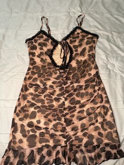 Leopard Print Mini Dress with Ruffle Hem