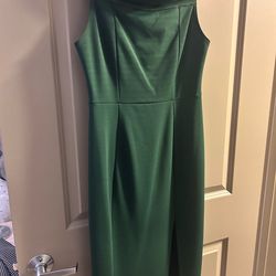 Green off shoulder dress