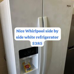 Nice Whirlpool Side By Side White Refrigerator 