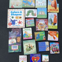 Twenty (20) Baby / Toddler Board Books Goodnight Moon Hungry Caterpillar Snowy Day Baby Einstein and more