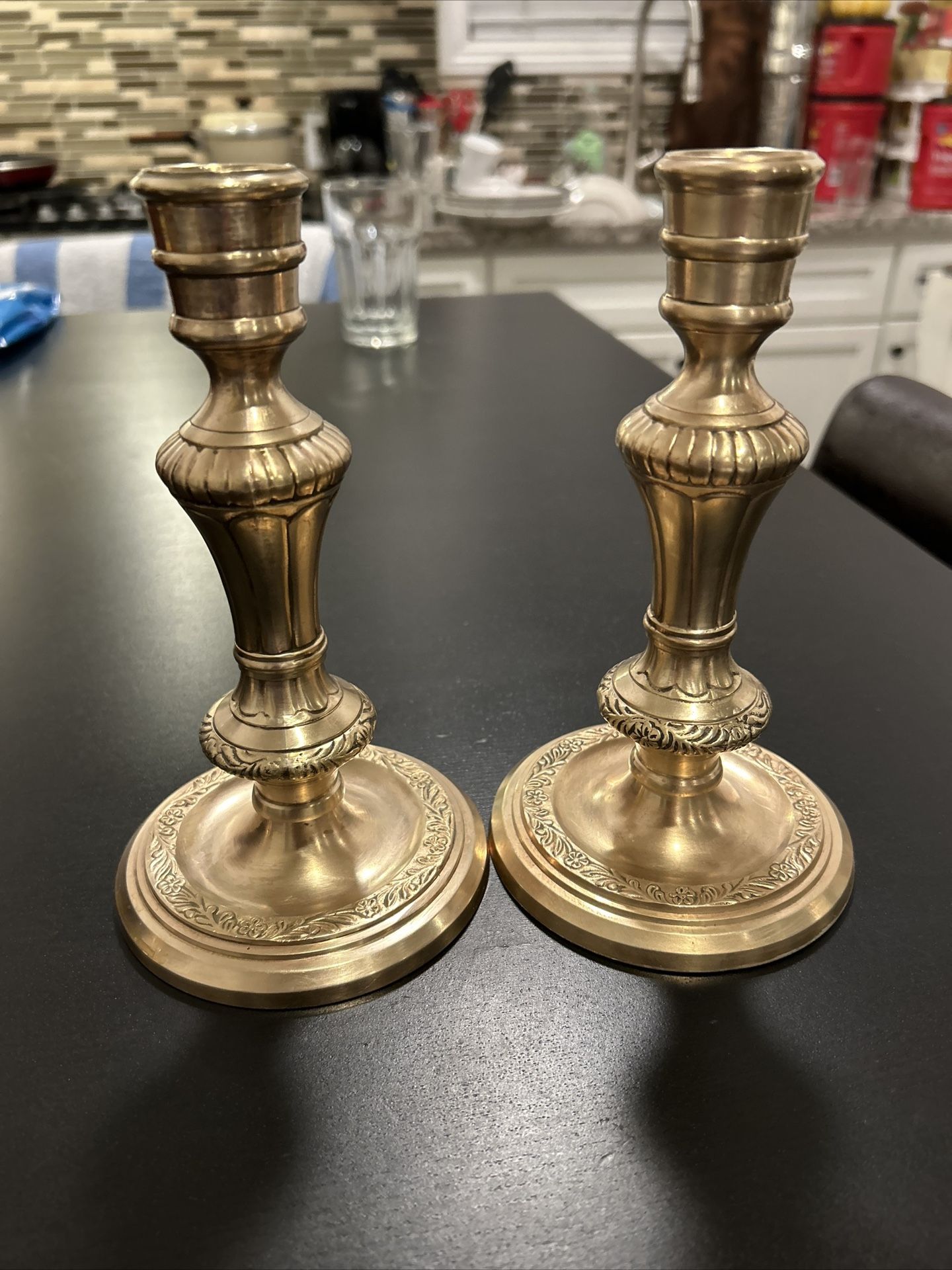Brass Candlesticks Made In India 7.5 Inches TallPair