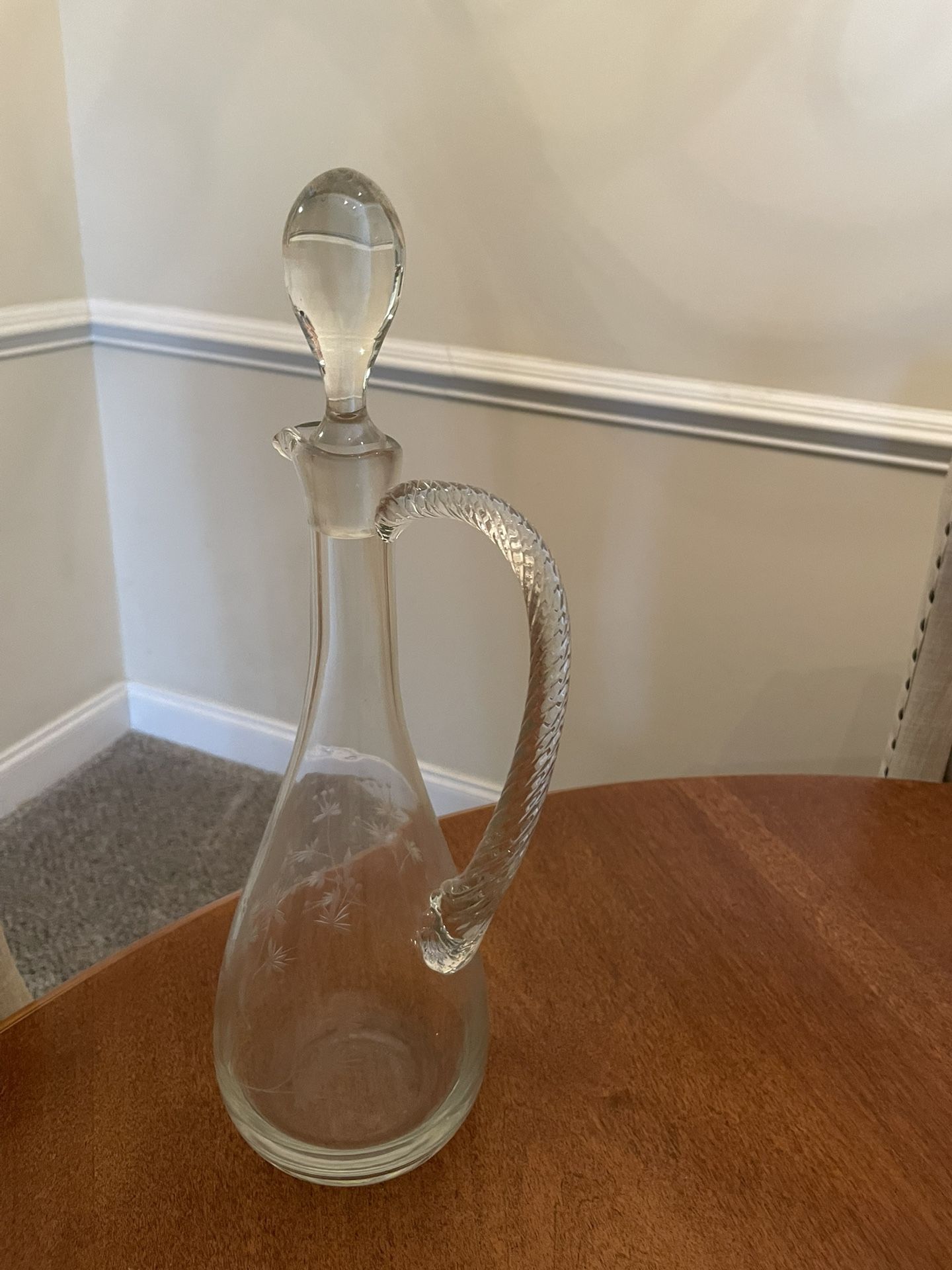 Etched Crystal Wine Decanter