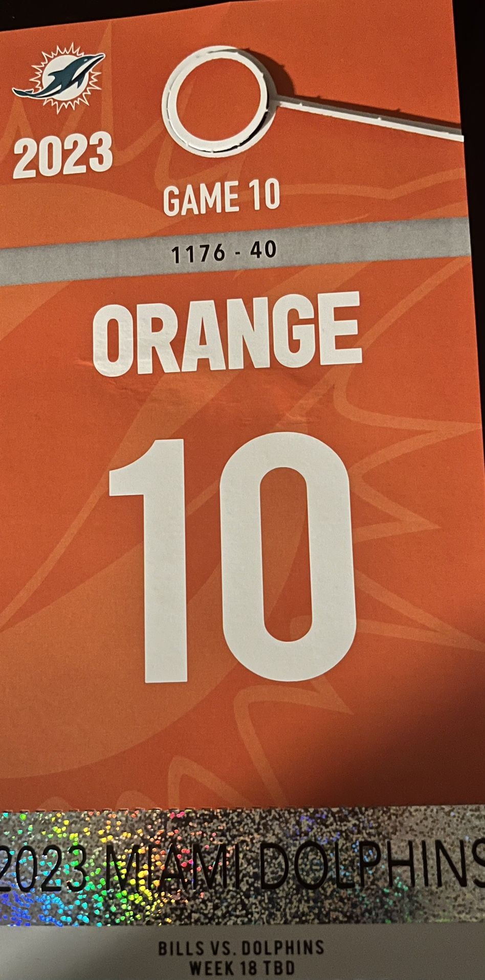Orange Parking Pass MIA v BUF $200