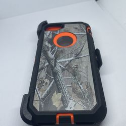 For IPhone 6, IPhone 7 / 8 Iphone SE Orange Tree Camouflage Belt Clíp Case 
