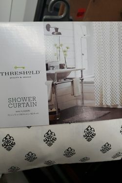 Threshold shower curtain
