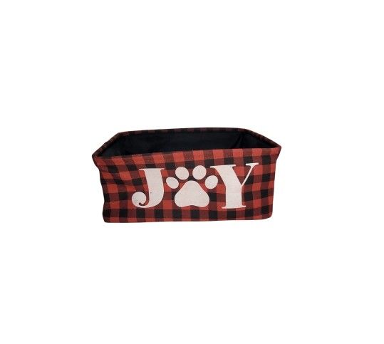 Pet Toy Box Collapsible Storage Bin Basket Organizer w/Handles Joy Plaided New