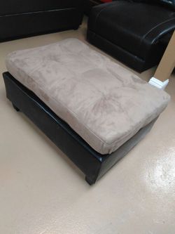 Microfiber Tan /// Choco vynil OTTOMAN