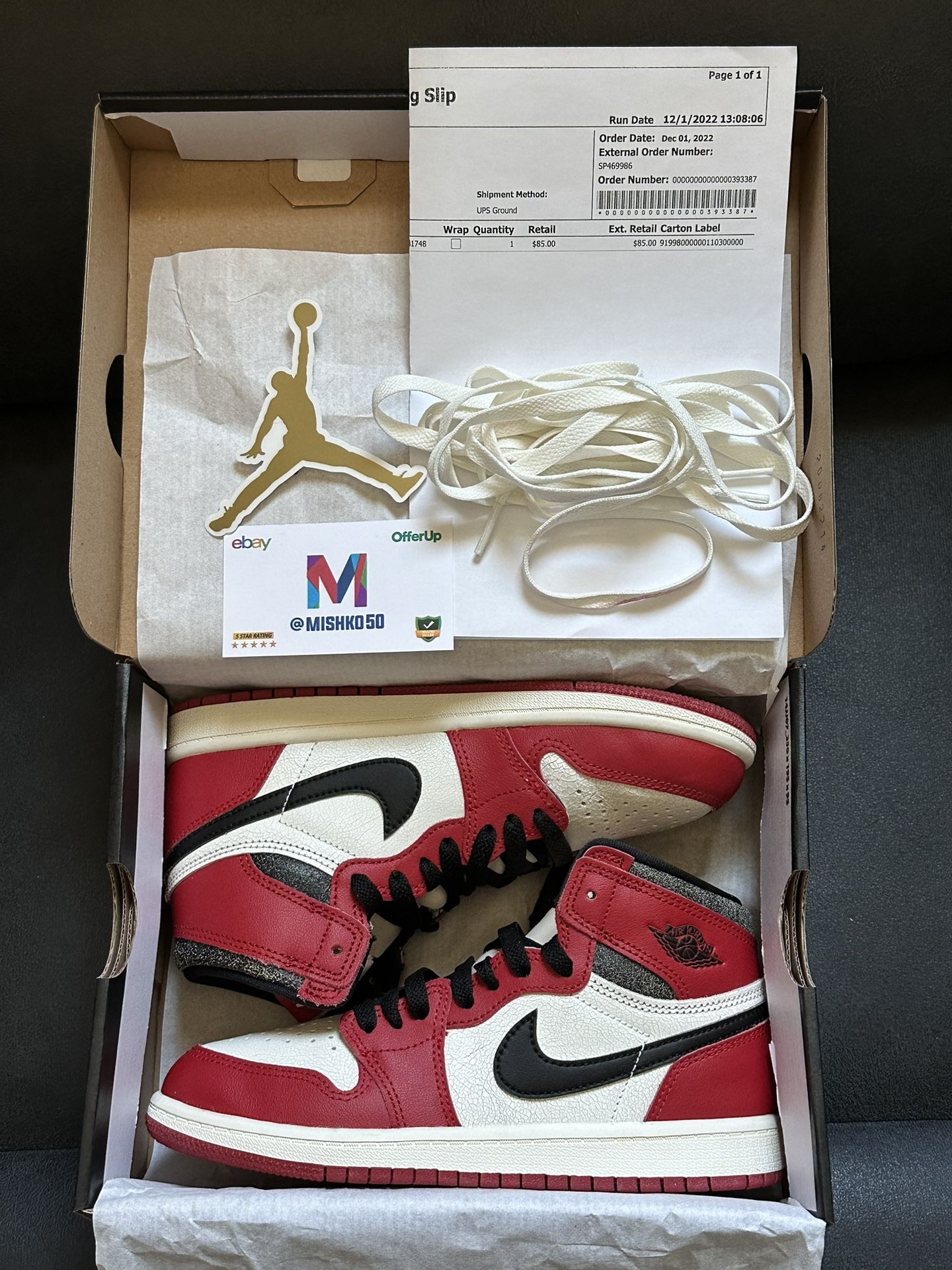 Air Jordan High OG Chicago Lost And Found PS 3Y Banned Bred