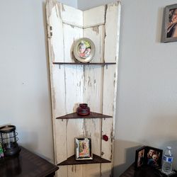 Rustic Door Corner Shelf
