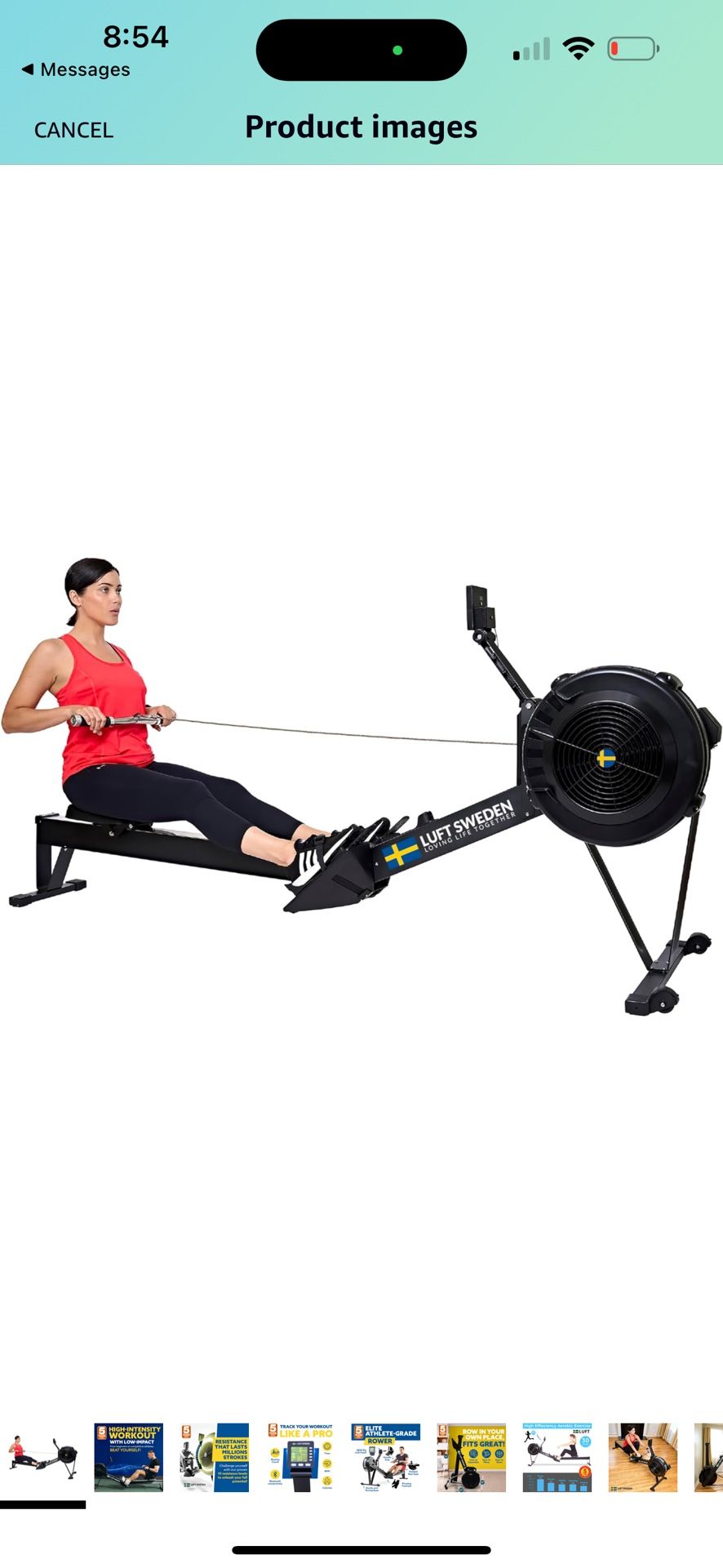Rowing Machine | Home Gym Equipment for Cardio Training and Fat Burning Swedish Engineering - Indoor Workout - 10 Adjustable Resistance Levels