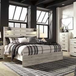 Cambeck Whitewash Panel Bedroom Set (Queen and King Bed Frame