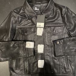 Kooples Women’s Genuine Leather Studded Jacket