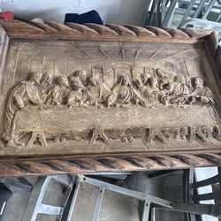Large wooden last supper