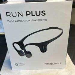 mojawa Run Plus Bone Conduction Headphones, Open-Ear Bluetooth Headphones, 32GB MP3 Player, IP68 Waterproof Swimming Earbuds, Deep Bass, Secure Fit fo