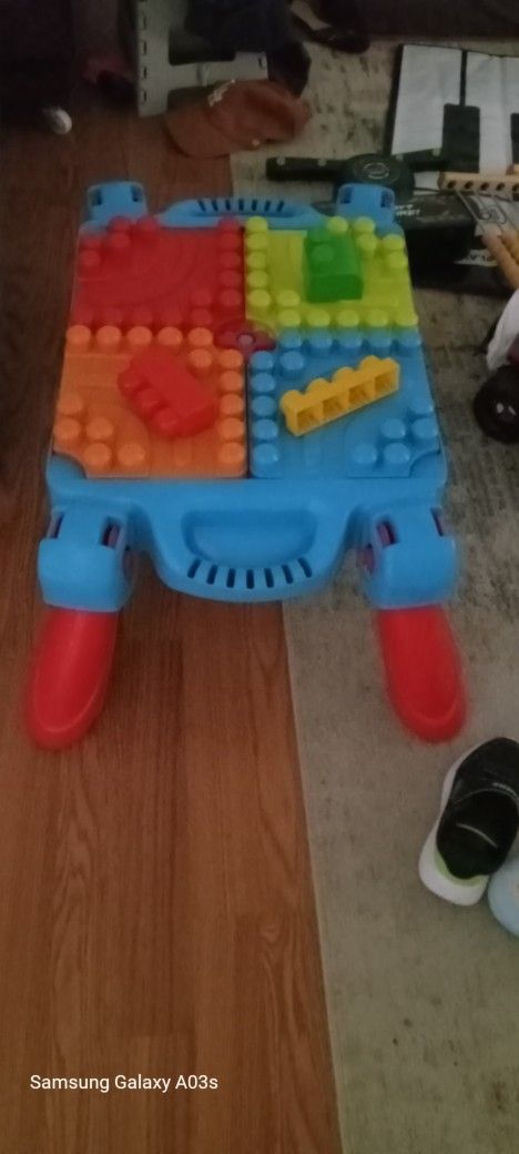 Lego Table with Legos And Counting Toy