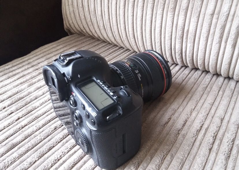 Canon EOS 5d Mark III DSLR camera with fitted EF 24 105 1:4 zoom