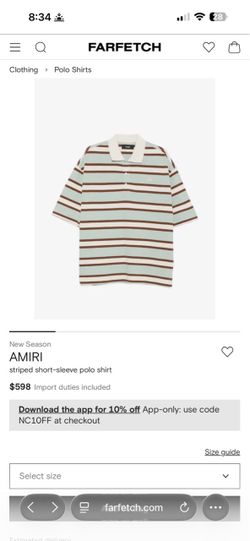 AMIRI striped short-sleeve polo shirt