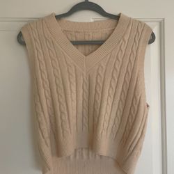 Beige Knitted Vest
