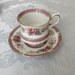 Queen's Rosina Pink "Richmond" Tea Cup & Saucer Made In England