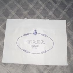PRADA white paper shopping Bag Authentic,size 14"×10"×5.5"