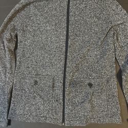 Michael Kors Men's Medium Gray Long Sleeve Full Zip Fleece Turtle Neck Jacket