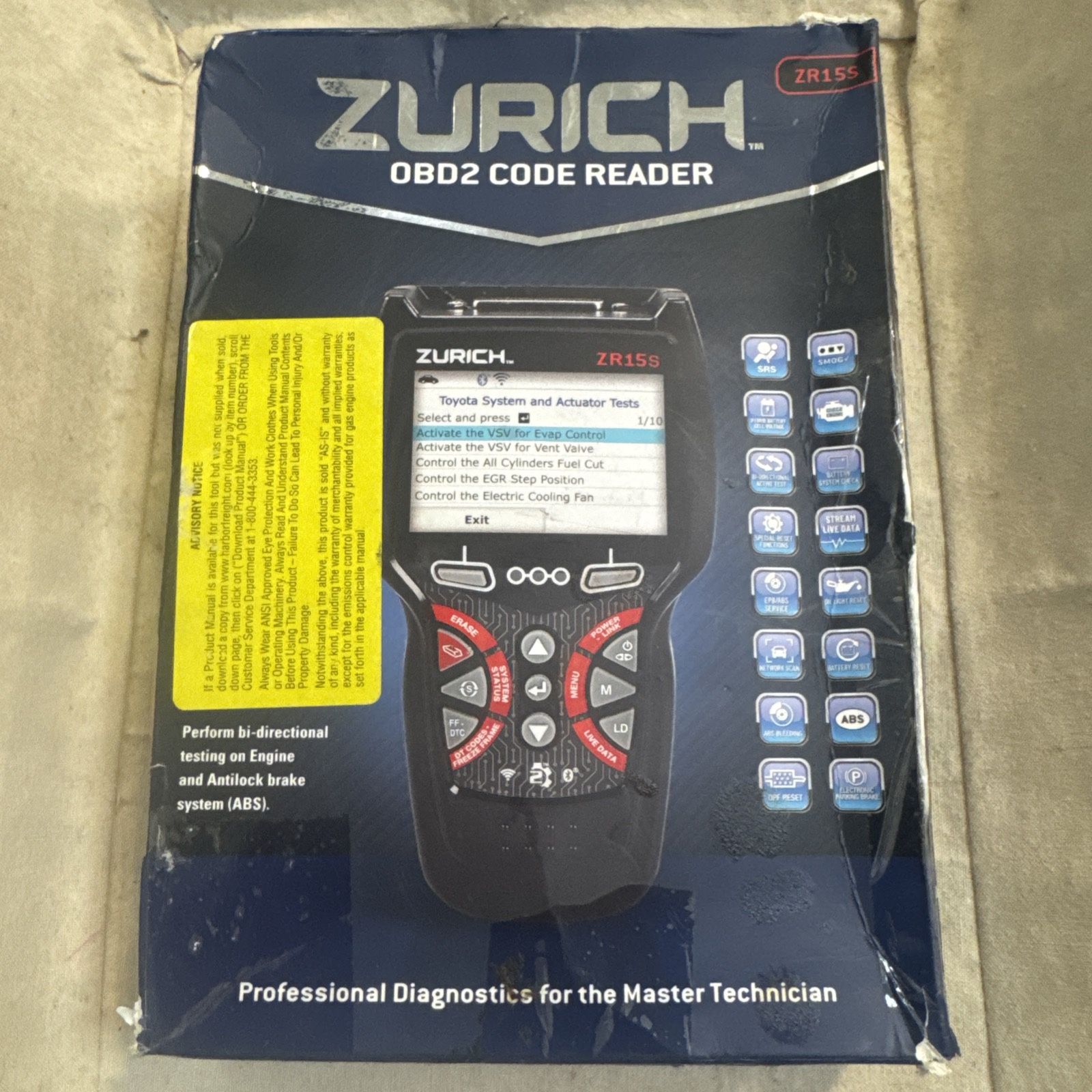 ZURICH ZR15s OBD2 Code Reader with 3.5 In. Display and Active Test/FIXASSIST