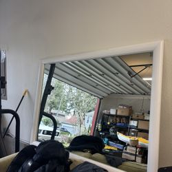 3.5 X 5 Foot White Framed Mirror 